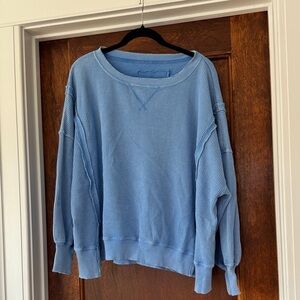 American Eagle Outfitters / Aerie Sky lived-in oversized waffle knit shirt